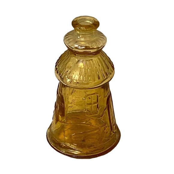 Miniature Bottle Cape May Lighthouse Vintage Wheaton NJ Glass Amber 3" - Picture 2 of 9